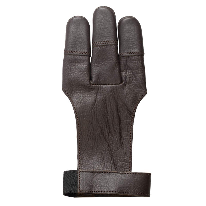 Bear Archery Leather 3 Finger Traditional Archery Shooting Glove, Large, Black, (ASG101L) - Image 2